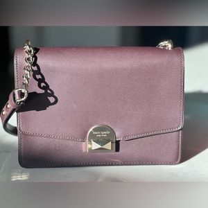 Kate Spade “Neve” Convertible Flap Shoulder Bag (Chocolate Cherry Red)